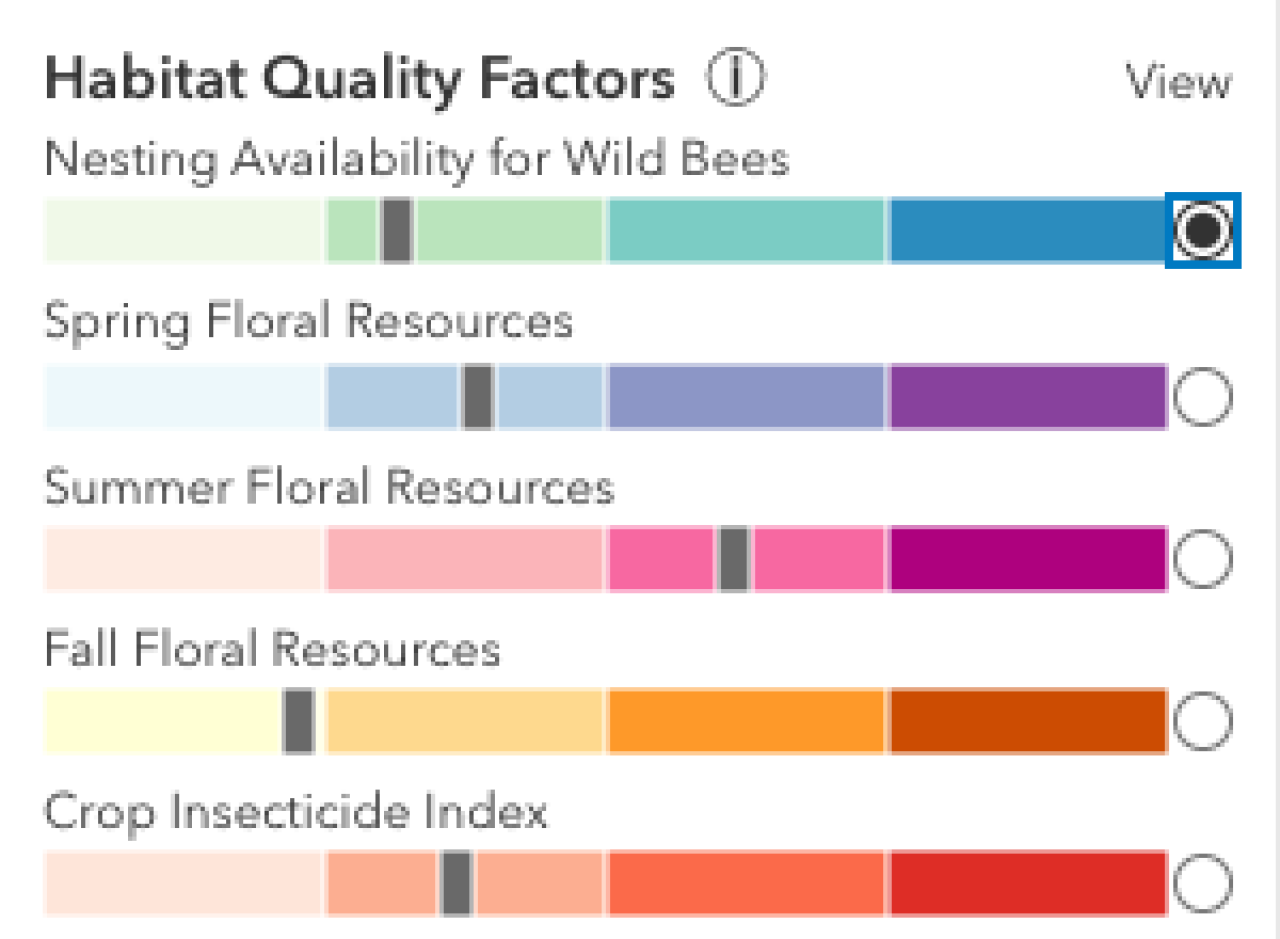 Screenshot of Beescape Habitat Quality Factors.